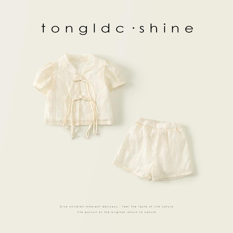 キッズウェア チャイナ風 オリエンタルセットアップ チュニック×ショートパンツ かわいい 女の子 夏 セット チャイナ風 半袖 ショーツ 2枚 子供
