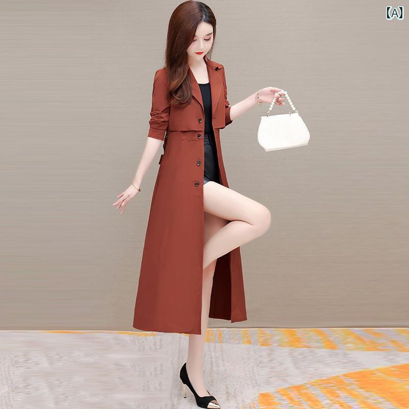 レディース ウインドブレーカー ジャケット 秋 丈 薄手 通勤 オフィス ビジネスウーマン 大人っぽい きれいめ アウター シック スタイリッシュ コート