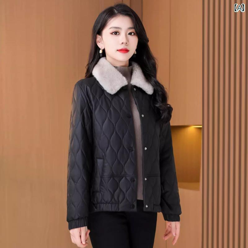 ダウン ジャケットコットン レディース 秋冬 豪華感 コート 小柄 ショート かわいい