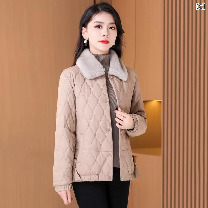 ダウン ジャケットコットン レディース 秋冬 豪華感 コート 小柄 ショート かわいい