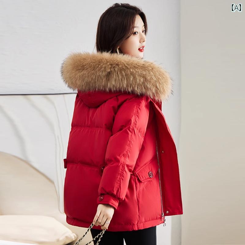 秋冬 レディース 厚手 羽毛 フード もこもこ 豪華感 シンプル かわいい モテ服 デートコーデ おしゃれ 大人っぽい ギャル風 インスタ映え ガーリー ジャケット