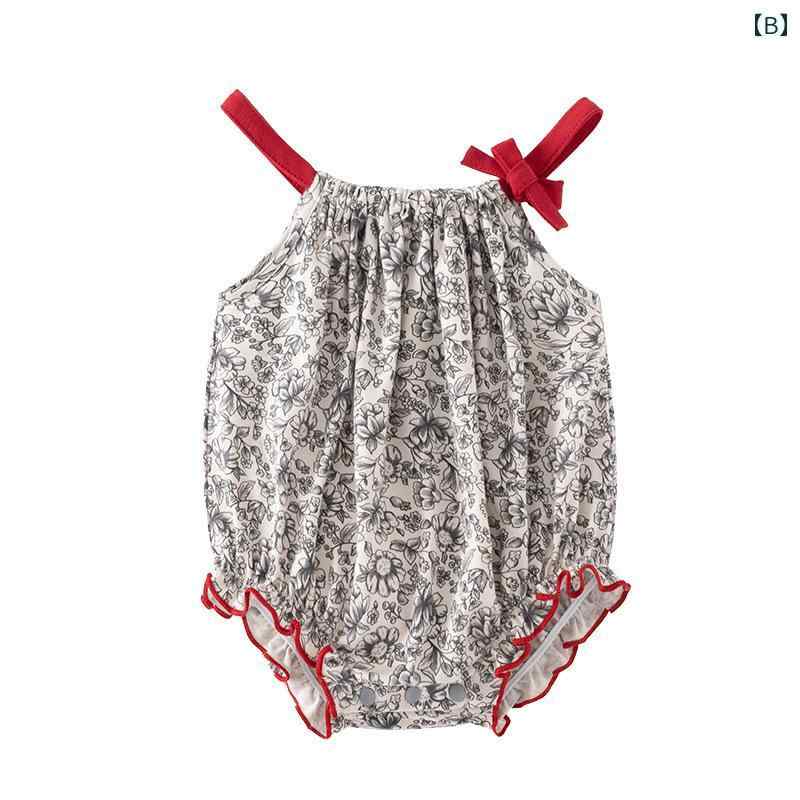 ロンパース ベビー服 ジャンプ スーツ 夏用 薄型 女の子 スリング 花柄 かわいい プリンセス おしゃれな お腹保護 夏
