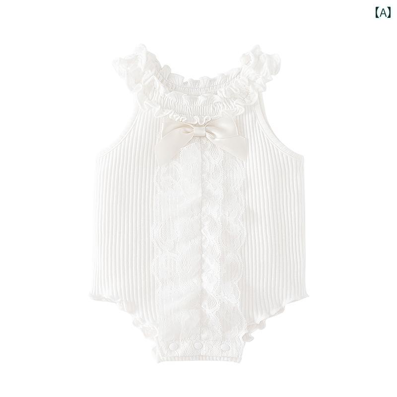 ロンパース ベビー服 新生児 夏用 ジャンプ スーツ かわいい 赤ちゃん 夏 薄手 綿 生後1ヶ月 プリンセ..