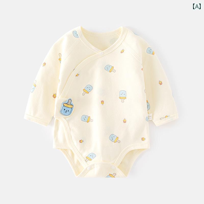 ロンパース ベビー服 ジャンプ スーツ カバー 春秋 トライアングル コットン 新生...