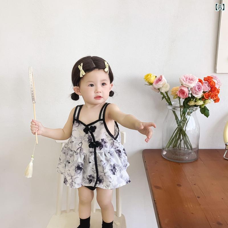 スカート ドレス スカート ロンパース ベビー 夏服 ジャンプ スーツ かわいい 赤ちゃん スタイル 女児 ..