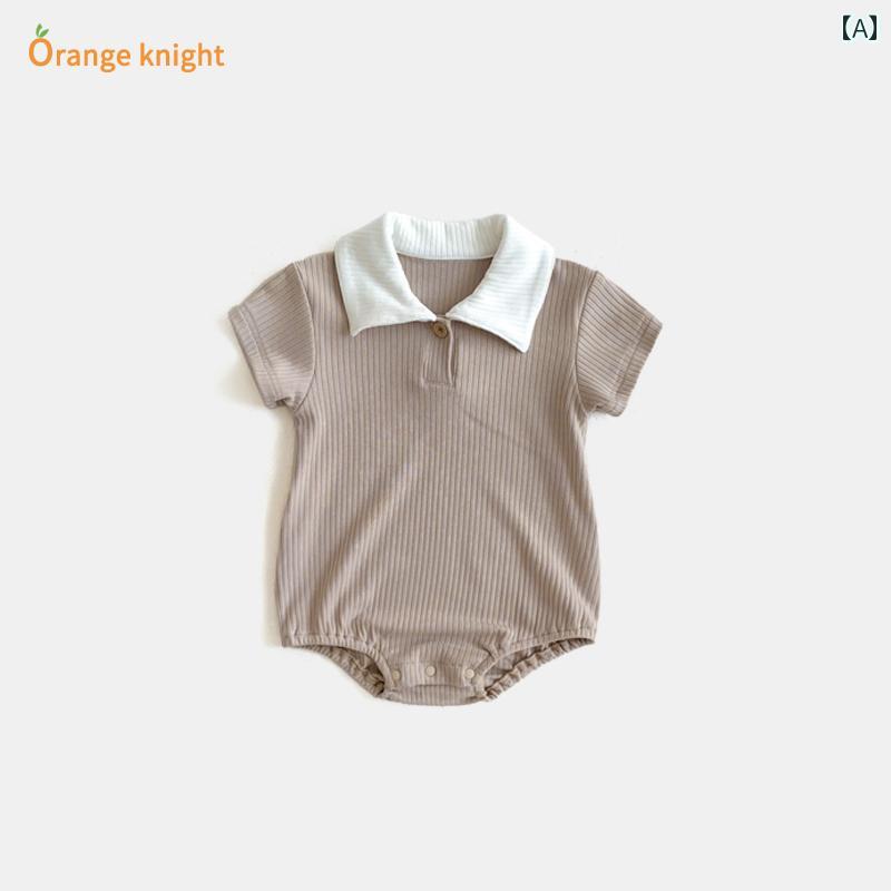 ロンパース ベビー服 新生児 夏用 ジャンプ スーツ かわいい 赤ちゃん 半袖 だぶだぶ 服 春夏 夏 ポロシャツ 韓国 ワンピース