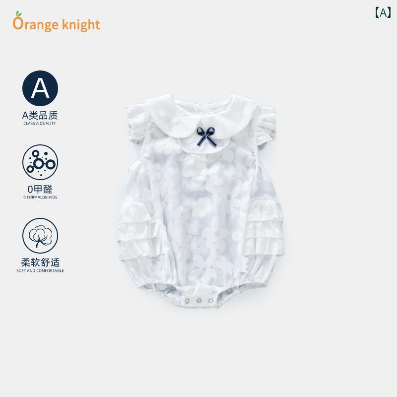 ロンパース ベビー 夏服 ジャンプ スーツ かわいい 赤ちゃん サマー 薄手 女児 プリンセス フライング ..