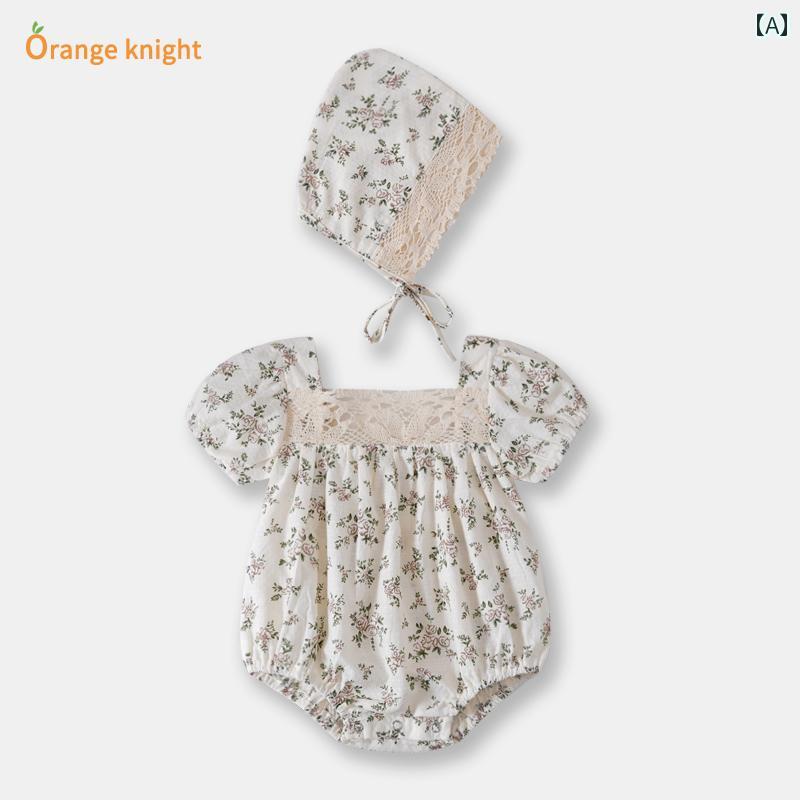 ロンパース ベビー 夏服 ジャンプ スーツ かわいい 赤ちゃん キュート 女児 プリンセス トライアングル..