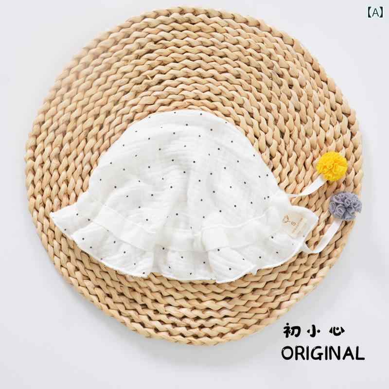 帽子 夏 赤ちゃん 綿 キャップ 男の子 女の子 ベビー かわいい 薄手 軽量 ガーゼ 綿 フィッシャーマンハット 新生児 調節可能