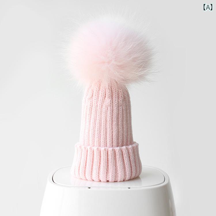 ベビー 帽子 かわいい 生後312ヶ月 秋冬 女の子 おしゃれ アライグマの おしゃれ ボール 12歳 子供 毛糸 キャップ