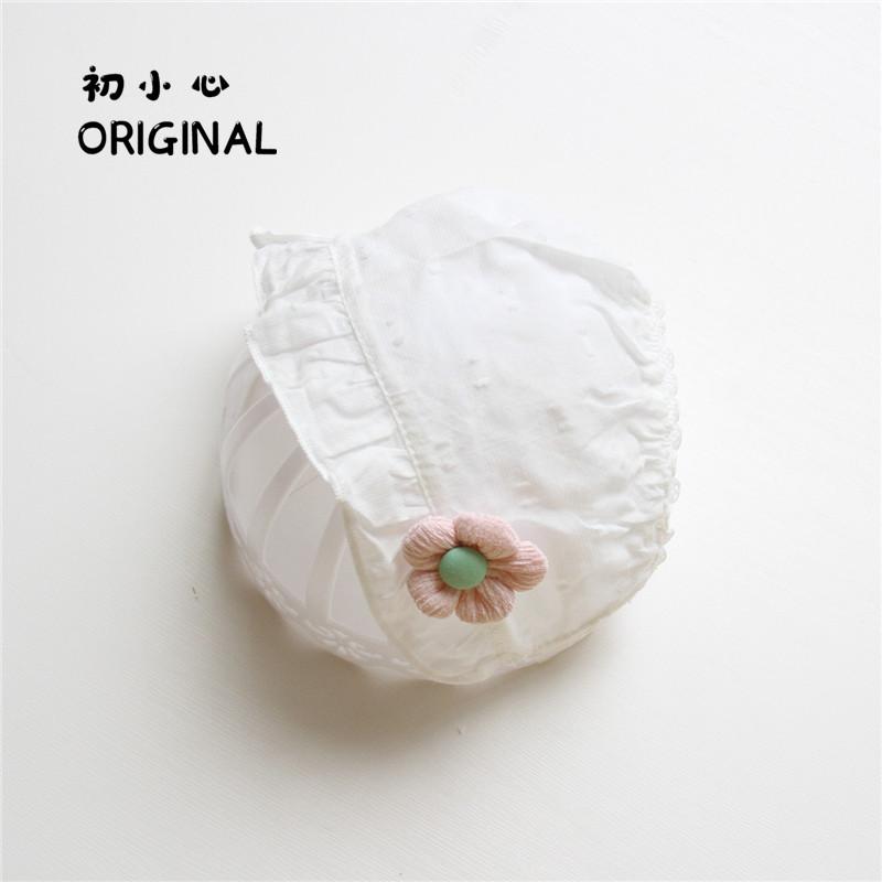 ボンネット帽 ベビー 帽子 かわいい キャップ 薄手 花柄 頭 ヘッド 保護 幼児 赤ち...