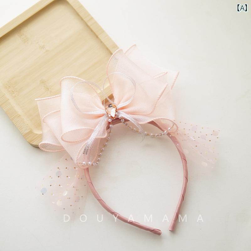リボン ベビー ヘアアクセサリー 韓国 フェアリー プリンセス ガール ヘアバンド かわいい 子供 キッズ レース 氷 雪 女の子 赤ちゃん ヘッドバンド