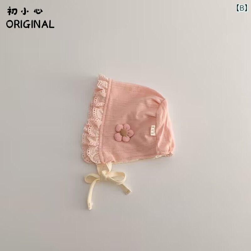 帽子 かわいい 女の子 ベビー 綿 プリンセス ハット 新生児 おしゃれ 柔らかい 通気性 レース 幼児 キャップ 春