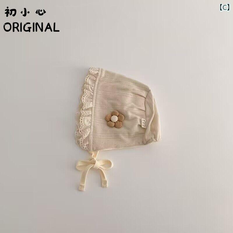 帽子 かわいい 女の子 ベビー 綿 プリンセス ハット 新生児 おしゃれ 柔らかい 通気性 レース 幼児 キャップ 春