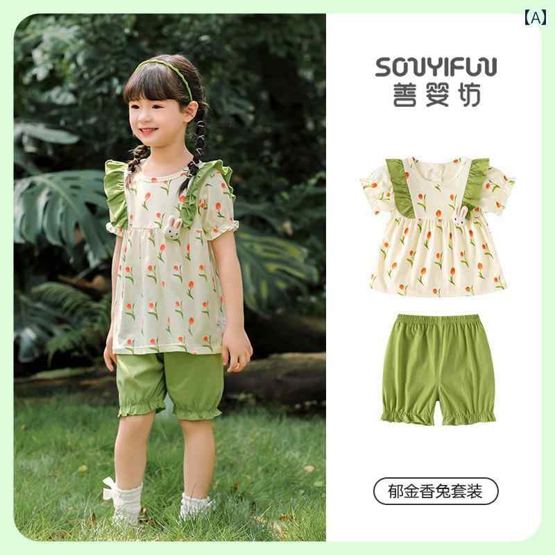 ベビー 服 サマーウェア 涼しい 幼児 子供 女の子 フォレスト 風 女の子 おしゃれ 薄手 ワンピース スーツ 3歳