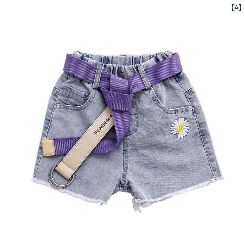 パンツ キッズ ファッション 夏服 女の子 デニムショートパンツ 韓国 大きい 子供用 デイジー ホット 薄手 子供服