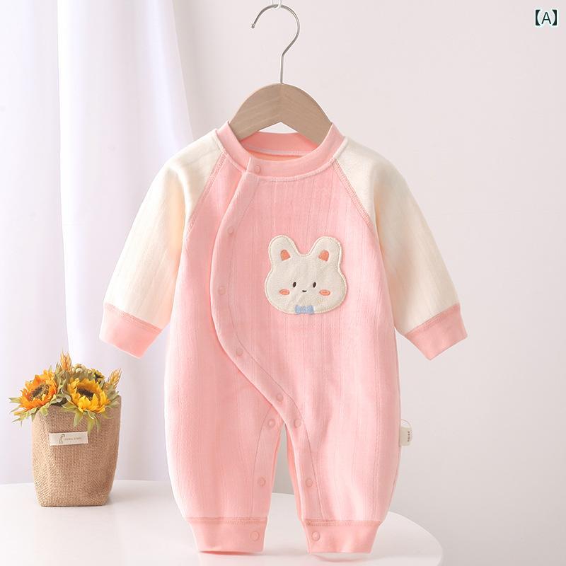 ロンパース ジャンプ スーツ ベビー服 赤ちゃん オールインワン 新生児 骨ナシ ベルベット 保温性