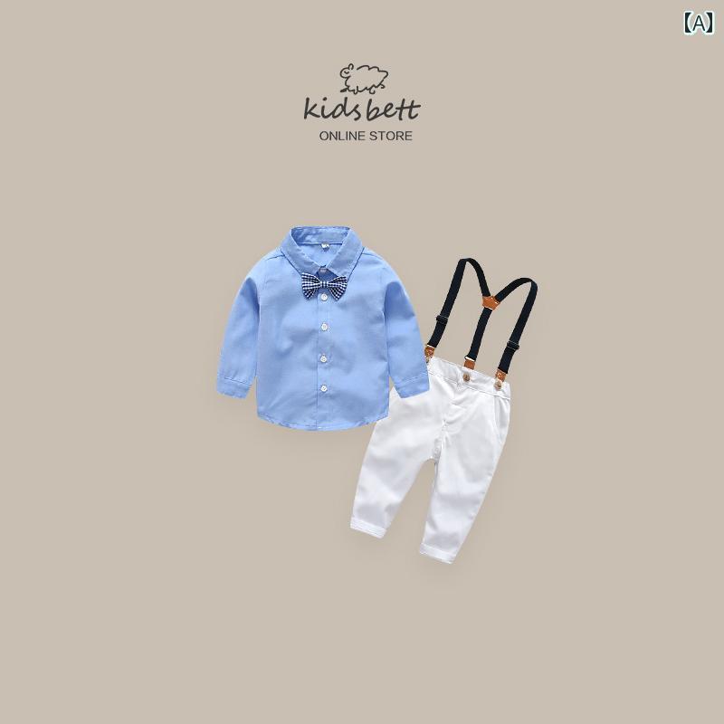 子供服 かわいい セットアップ 幼児 キッズ 服 男の子 スーツ 春 誕生日 1歳 ワンピース オーバーオール 2点 セット 紳士 ベビー 服 秋