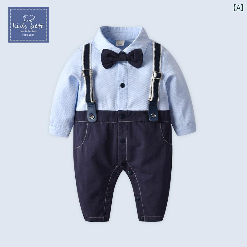Other - ドレス ベビー カバーオール プレイスーツ かわいい 赤ちゃん 幼児服 男の子 紳士 1歳用 ワンピース ジャンプ スーツ 春秋服 100日 フルムーン 服