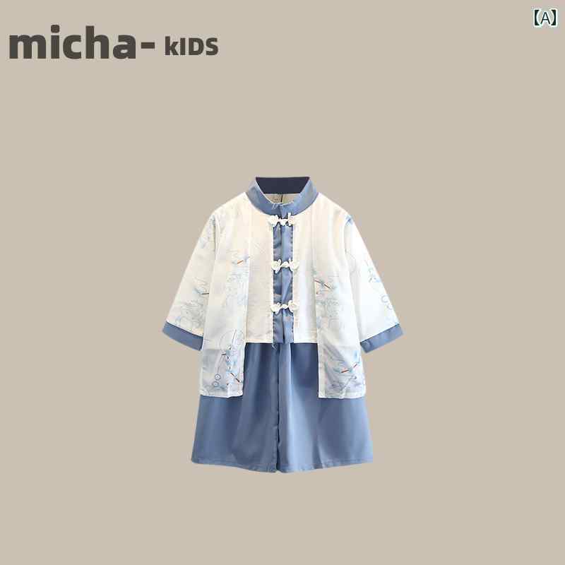 楽天セキュアデポキッズ ファッション 幼児 子供服 中華風 チャイニーズ スタイル 男の子 韓服 スーツ 春秋 子供 衣装 唐装 ベビー 中国 学校 制服 パフォーマンス 衣装