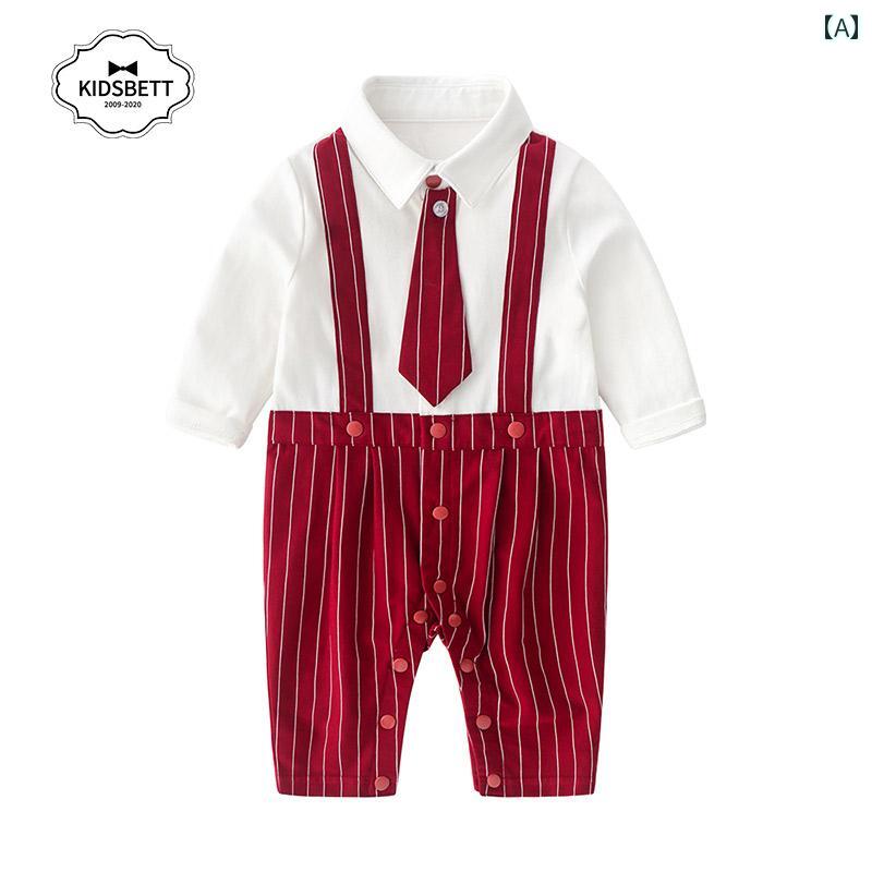 ドレス ベビー カバーオール プレイスーツ かわいい 赤ちゃん 幼児服 春秋 赤ちゃん 男の子 ワンジー 新生児 お祝い 紳士 ロンパース 服 1歳 服