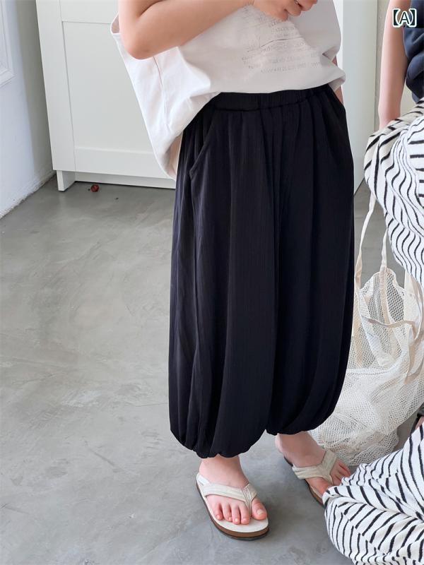 パンツ 子供服 ズボン キッズ 子供 用 防蚊 男の子 女の子用 夏用 薄手 ブルマー カジュアル スポーツ レギンス ベビー 冷感