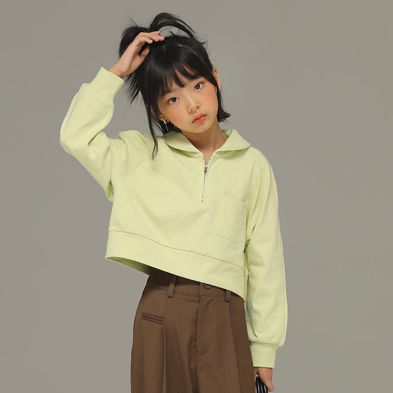 Occidental Goods - トップス 子供服 おしゃれ ナチュラル 普段着 キッズ 小さい 女の子 短い スウェットシャツ 春秋 スタイル中 大型 子供 スタイル 子供 長袖