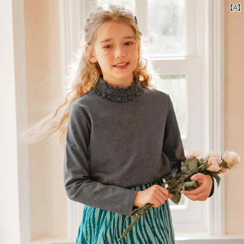 Other - トップス シャツ 子供服 ナチュラル カントリー風 女の子 キッズ 春 花 襟 長袖 園児 小学生 Tシャツ