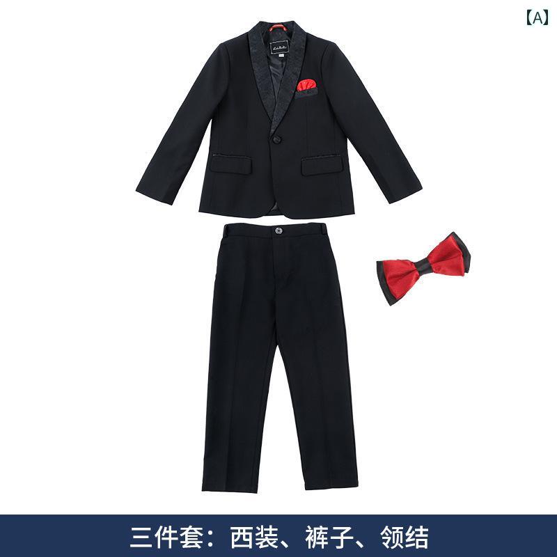 ドレス キッズ スーツ フォーマル 発表会 男の子 子供 春秋 紳士 ボーイ 小さい 黒白 少年 パフォーマンス 写真 フラワーガール