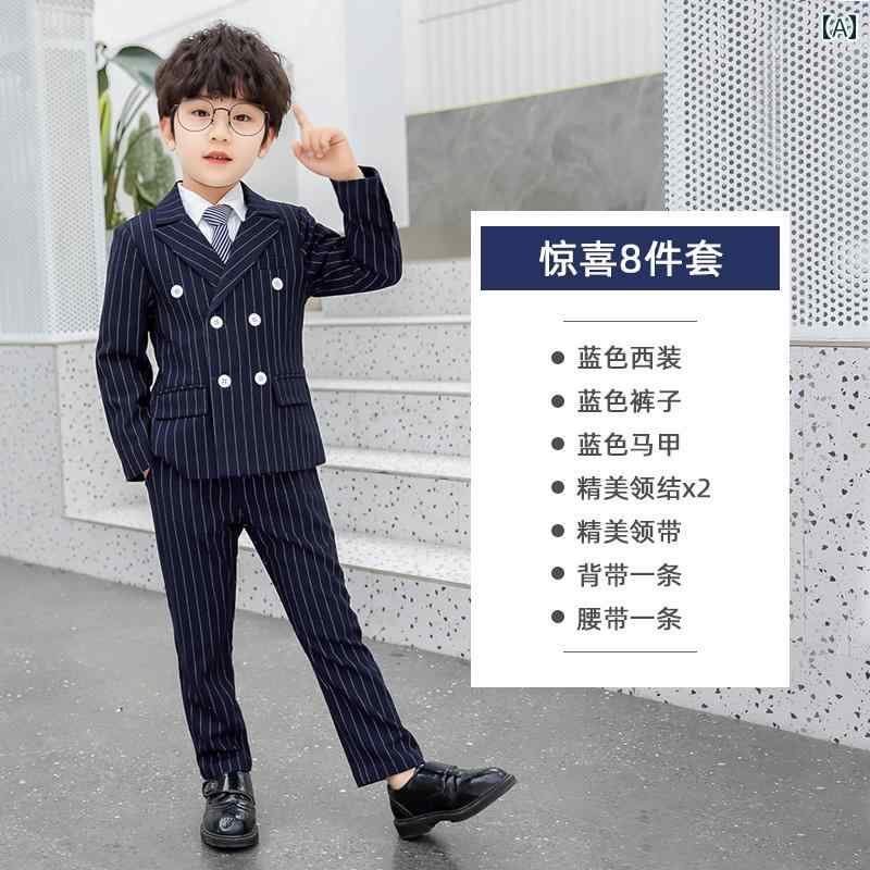 樂天商城 - コート ドレス コート キッズ スーツ フォーマル 発表会 男の子 用 春秋冬用 厚手 子供用 フラワーガール 小さい ホスト 子供用 ストライプ