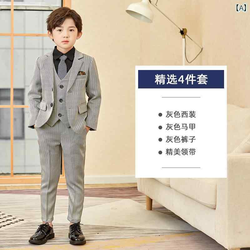 Other - ドレス キッズ スーツ フォーマル 発表会 男の子 フラワーガール 英国 ホスト ベスト 子供 10歳 誕生日用 スリーピース