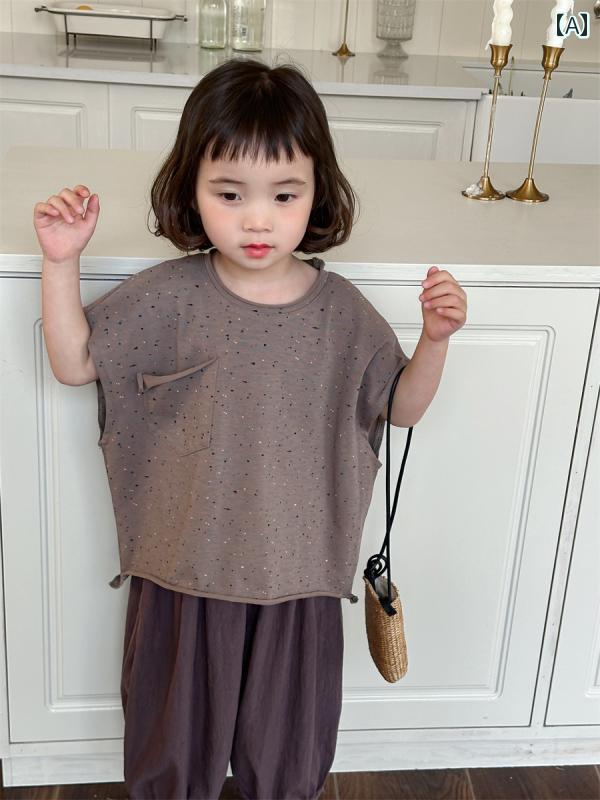 樂天商城 - トップス キッズ 半袖 Tシャツ 夏用 男の子 女の子用 子供用 ベビー用 おしゃれ バット スリーブ ベスト おしゃれ レトロ ロー エッジ