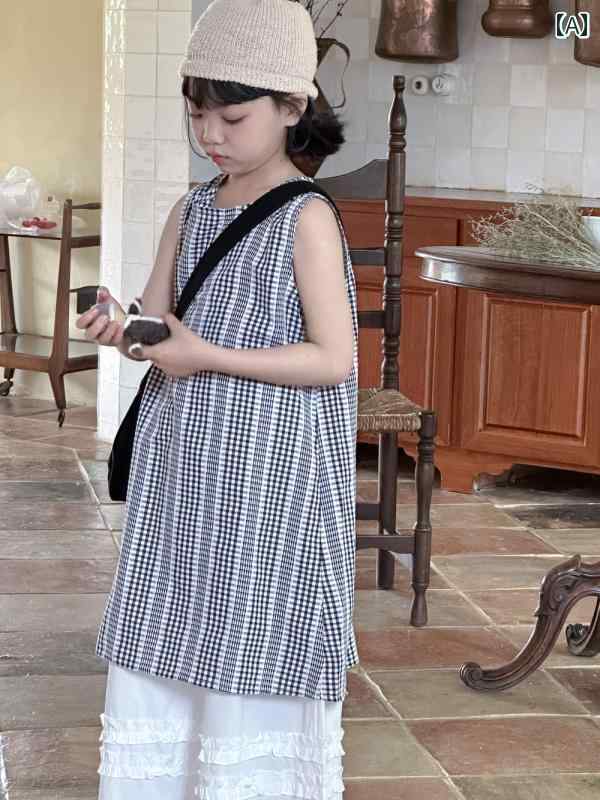 シャツ パンツ 子供服 ズボン キッズ 女の子用 夏用 縦縞 チェック柄 ミドルスカート 無地 カジュアル ストレート ベビー おしゃれ 夏服