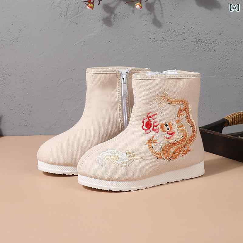 靴 ショートブーツ 子供靴 キッズ 古風 布靴 漢服 ブーツ 男の子 布靴 エスニック 小さい 男の子 衣装 中華風 子供用 刺繍