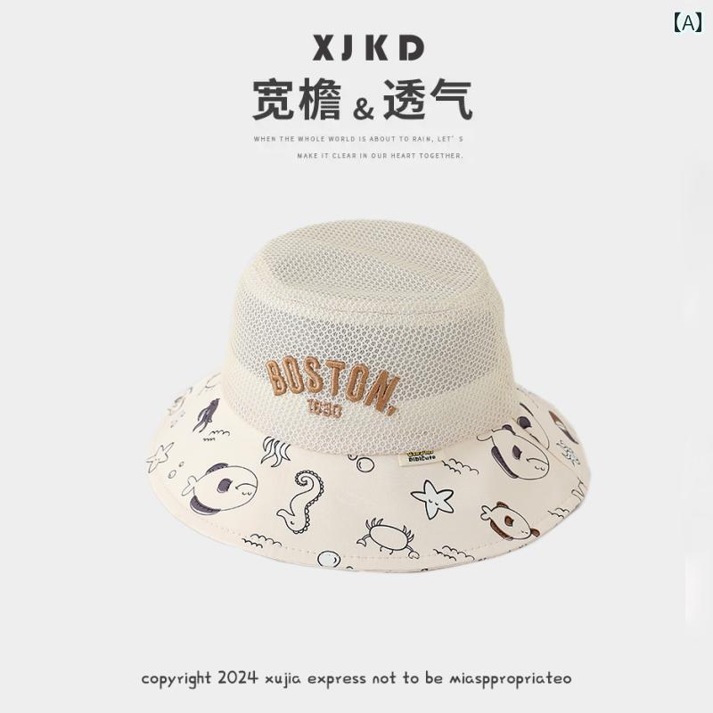 キッズ 帽子 夏 アウトドア レジャー 子供用 通気性 メッシュ 日焼け防止 サンハット つば広 メンズ レディース 赤ちゃん 太陽 フィッシャーマン ハット