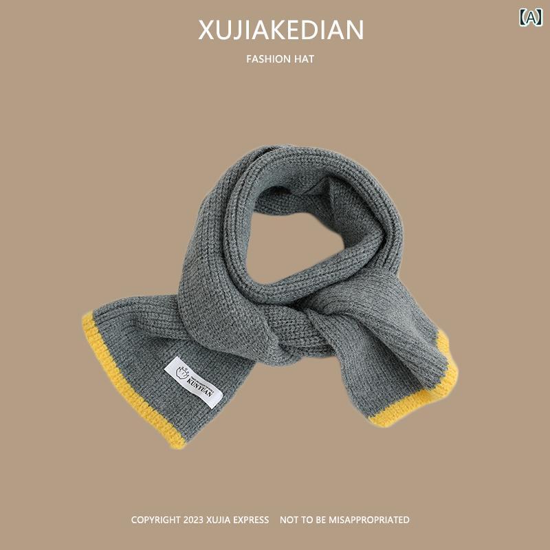 マフラー キッズ 韓国 秋冬 ボーイズ用 子供用 スカーフ 赤ちゃん用 暖かい 厚手 ニット ベビー スカー..