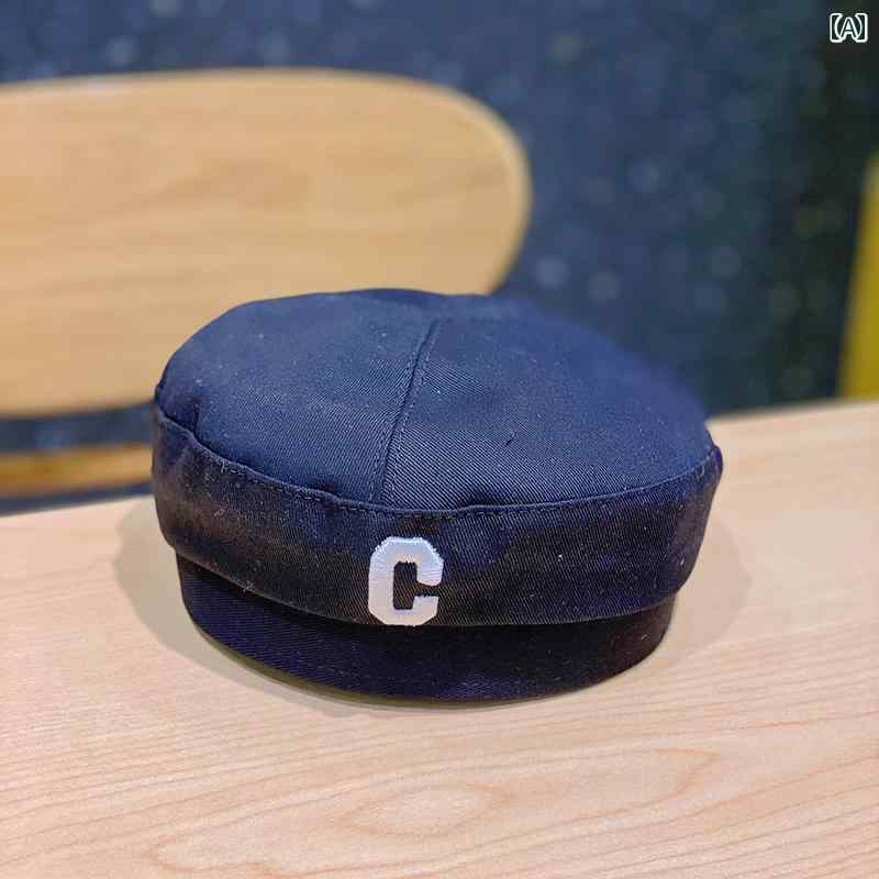 ベレー 帽 キッズ 帽子 かわいい ネイビー 子供用 レトロ ボーイズ ガールズ用 春秋 韓国 シンプル 文..