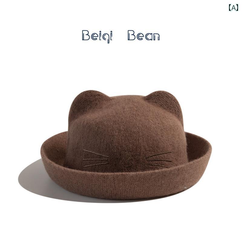 幼児 帽子 おしゃれ 秋冬 韓国 かわいい 猫 丸い 帽子 男の子 女の子 赤ちゃん用 かわいい 耳 カジュア..