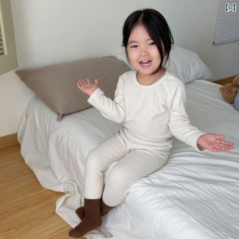 パンツ キッズ パジャマ ルームウェア 部屋着 子供用 秋服 セット 骨 秋冬 ソリッドカラー 暖かい ホーム 服 男の子 女の子用 ベビー 秋