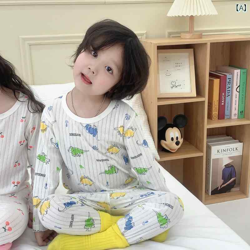 キッズ パジャマ ルームウェア 部屋着 子供 セット 春夏 薄手 綿 ホーム 服 男の子 女の子 赤ちゃん 呼吸 綿 長袖 ズボン 快適 服