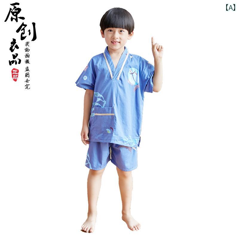 温泉 スーツ リラックス パジャマ 健康ランド 服 ベビー 汗 サウナ 服 子供 綿 風呂 服 ホーム サウナ 服 男の子 ガールズ 大きい 子供 綿