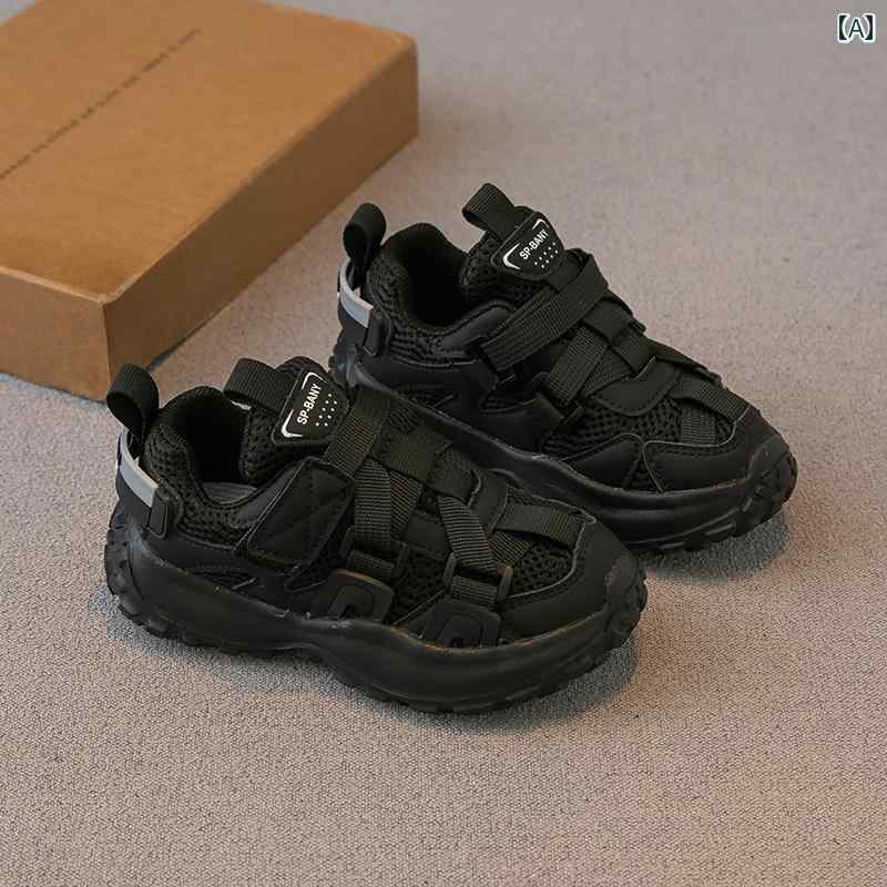 シューズ 靴 子供用 スポーツ 春秋 男の子 ガールズ お父さん ドリアン 底 通気性 メッシュランニング