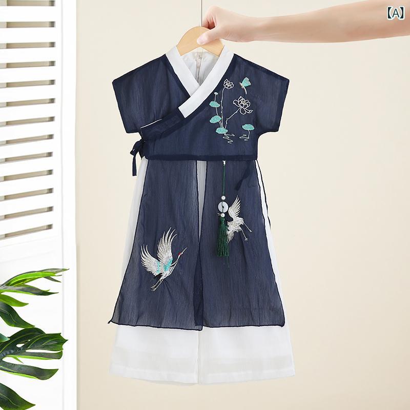 漢服 子供服 夏服 民族衣装 かわいい COS チャイニーズ スタイル 子供 男の子 中華 レトロ 衣装 女の子 夏 エスニック パフォーマンス 赤ちゃん レトロ 伝統的 中国 学生 服