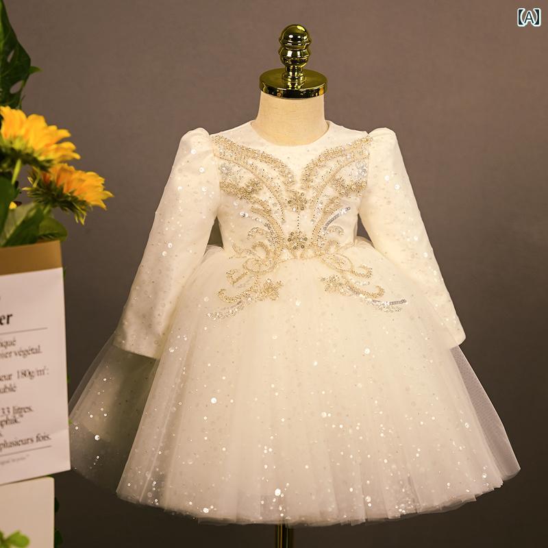 Rakuten - ドレス 子供 ウェディングドレス プリンセス フラワーガール ホワイト 結婚式 春 赤ちゃん 1歳 誕生日 高級 おしゃれ ガールズ
