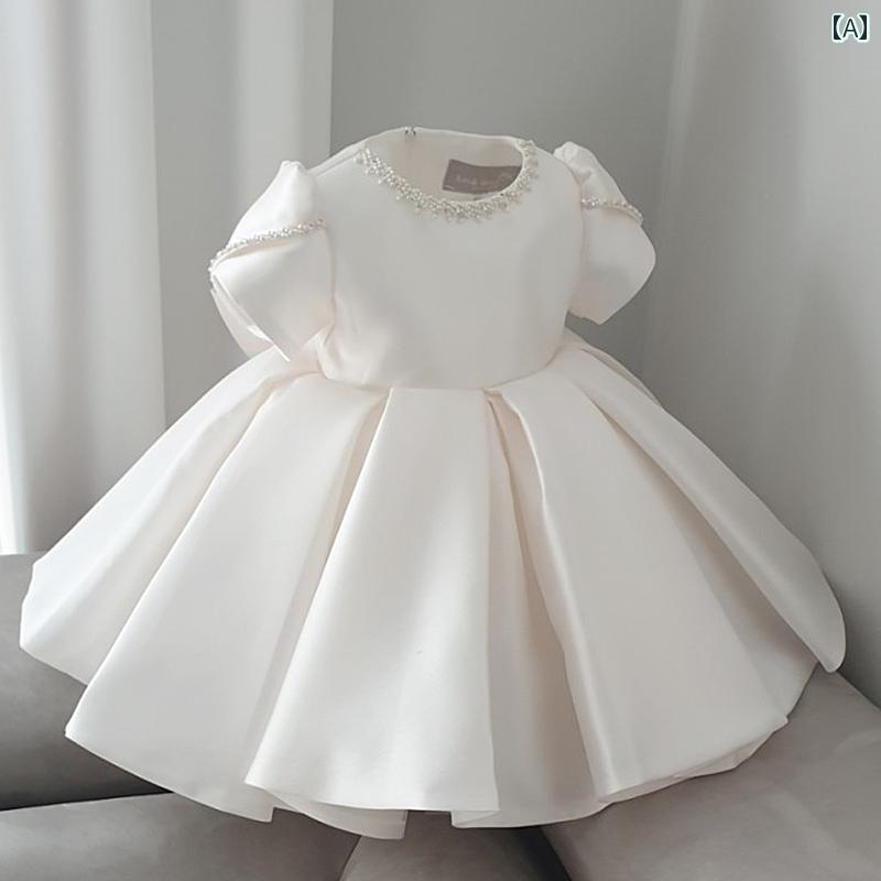 ドレス 女の子 フラワーガール ウェディングドレス 子供 お祝い 日常 小さい ガールズ ウェディングドレス 綿 ガールズ 誕生日 パーティー プリンセス パフォーマンス