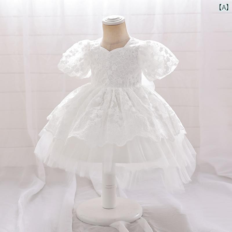 スカート 女の子 パフスリーブ トレーリング メッシュ 子供用 チュチュ パフォーマンス 衣類 ガールズ プリンセス