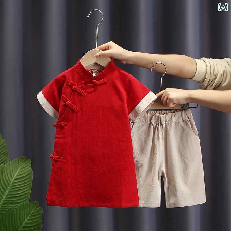 漢服 男の子 秋 薄手 レトロ 衣装 中華風 唐 スーツ 夏 若々しい マスター スーツ ローブ 子供 パフォーマンス 服