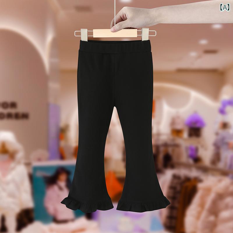 パンツ ガールズ 秋 摩耗 子供 ピット フレアパンツ 弾性 マイクロフレア レギンス 赤ちゃん 無地 ズボン