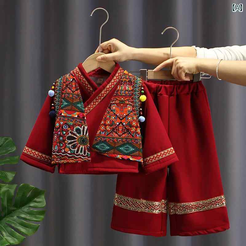 漢服 男の子 挨拶 子供 民族衣装 ベビー ガールズ 西洋風 エレガント 中華風 唐 スーツ 2点 セット