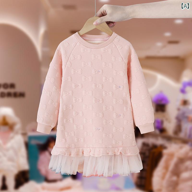 Other - ドレス キッズ ウェア ガールズ 秋冬 子供服 西洋風 幼児 赤ちゃん 裏起毛 厚手 リボン プリンセス